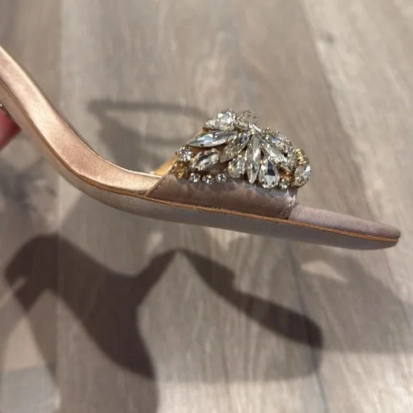 Badgley Mischka Marsha Satin Rhinestone Heel - Picture 9 of 10
